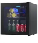 Mini Bar Fridge Glass Door, 36L Bar Fridge Beverage Refrigerator, Black