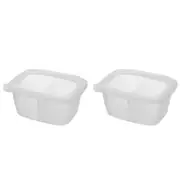 2x Progressive Softbox Silicone 4-Cup/940ml Divided Container Rectangle Clear