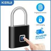 KERUI Keyless USB Charging Fingerprint Lock Smart Padlock door lock 0.2sec