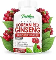 Korean Red Panax Ginseng Extract 1300 mg. Energy Performance 120 Caps. Supports Stamina, Focus, Problem Solving, Vigor, Overall Wellness, Immunity. with Ginger Root, Black Pepper, Made in USA