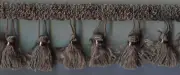 2" GREY GRAY TASSEL FABRIC FRINGE TRIM 12 YARDS