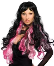 Fantasy Wig Long Curly Emo Punk Vampire Halloween Costume Accessory 3 COLORS