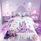 Manfei Dreamy Castle 3 Pcs Queen Size Comforter Set,Watercolor Coral Sealife ...