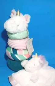 Cloud Island Stackable Rings Unicorn & Lovey Baby Security Blanket Toy