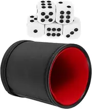 WOONEKY Dice Cup Set Quiet Shaking Dice Cup with Replacement Dices for Bar Game Night and Family Fun