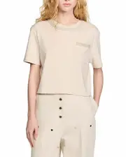 Sandro Rhinestone Trim Tee