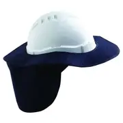Hard Hat Brim with Neck Flap -ProChoice Safety - Plastic/ Polyester Blue