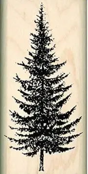 Pine Tree Christmas Rubber Stamp (ST 0419) - 1.9"