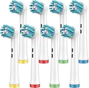 Replacement Toothbrush Heads Compatible with Oral Twist Cross Action Electric Precision Toothbrush Replacement Heads, 8 Pcs