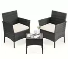 Outdoor Patio Furniture Set, 3 Piece Outdoor Rattan Chair Garden PE Wicker Sofa
