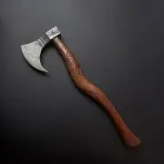 custom handmade damascus steel 16" AXE ROSE wood ENGRAVED handle