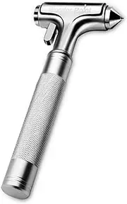 WONDER POINT Premium Car Glass Breaker with Seat Belt Cutter, Automotive Safety Hammer, Emergecy Escape Tool, Car Metal Window Hammer, Vehicle Hard Aluminium Alloy Head Design(Silver 1 Pack)