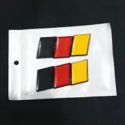 2x Black Matte Germany Flag Metal Decal Emblem Sticker Badge Motors Turbo Diesel (for: Peugeot)