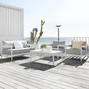 Bronte 2+1+1 Outdoor Aluminium Lounge Setting with Coffee Table - Outdoor Aluminium Dining Settings