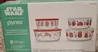 Star Wars Christmas Pyrex 8 Piece Set Vader Chewbacca Glass Storage