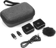Lavalier Mic Dual Wireless Lapel Mics with Real-time Monitoring, Gain Adjustment