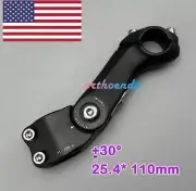 25.4* 110mm Mountain Road Bike Stem Riser Adjustable MTB Bicycle Handlebar Black