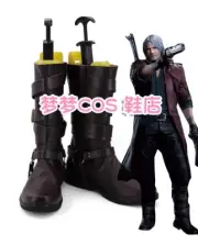 Devil May Cry 6 Game Dante Brown Boot Fake Leather Shoes Halloween Cosplay Props