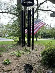 Sympathy Wind Chimes Outside Deep Tone Memorial Loss of a Loved One Large Black