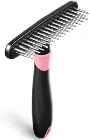 Dog Rake Deshedding Dematting Brush Comb - Undercoat Rake for Dogs, Cats, Matted