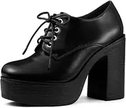 [Allegra K] Women's Platform High Chunky Heel Ankle Boots