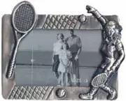 Lady Tennis Player with Racquet and Tennis Ball Pewter Picture Photo Frame