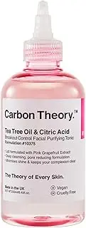 Carbon Theory | Tea Tree Oil & Citric Acid Breakout Control Facial Purifying Tonic with Pink Grapefruit | Natural, Vegan And Cruelty Free | 250ml