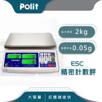 在飛比找momo購物網優惠-【Polit 沛禮】ESC 電子計數秤 最大秤量2kgx感量