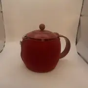 Half Moon Glass Teapot With Removable Infuser, 42 Fl Oz. - Red