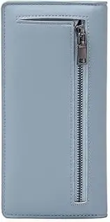 [Generic] Ultra Slim Thin Women Wallet RFID Blocking Credit Card Holder Bifold Long Ladies Billfold, Minimalist (Blue, One Size)