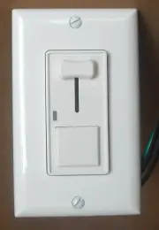 DECORA SINGLE POLE SLIDER DIMMER SQUARE PUSH SWITCH LED INDICATOR LIGHT - WHITE