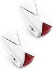 QWORK Power Failure Alarm, 2 Pack, 118 db Loud Siren with LED 2 White