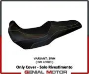 Seat saddle cover Lampedusa Total Black White(WH)T.I.KAWASAKI VERSYS 1000 11>18