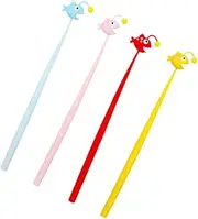 KICHOUSE Fish Gel Writing Pens Set 4pcs Cartoon Ink Pens Decorative Office Supplies Random Color