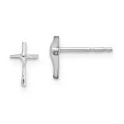 14k 14kt White Gold Madi K White Gold Cross Post Earrings