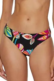 [Trina Turk] Women's Luminary Hipster Bikini Bottom, Floral Print, Cheeky Coverage, Swimwear Separates