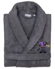 Linum Home Textiles Turkish Cotton Terry Embroidered Unisex Halloween Bath Robe