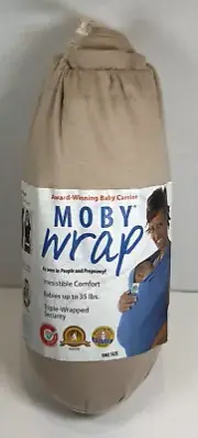 Moby Wrap Baby Carrier for Newborns To 35 Lbs Soft Natural Cotton /Sand Color