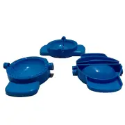 3-Pieces Blue Dumpling / Dough / Traditional Mini Curry Puff Mold / Press Tool