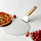 Kitchen Stainless Steel Pizza Peel with Wooden Handle for Oven Pizza Turning