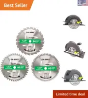 Durable 3-Pack 7-1/4" Circular Saw Blades with 5/8" Arbor - Performance