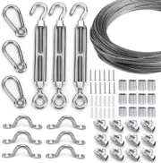 Globe String Light Suspension Kit, Outdoor Light Guide Wire, Vinyl Coated Stainl