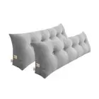 SOGA 2X 150cm Silver Triangular Wedge Bed Pillow Headboard Tatami Cushion Decor