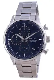 Seiko Chronograph SSB387P1 Titanium Mens Watch