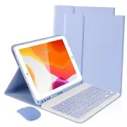 Wireless Keyboard Case with Mouse for iPad 10.2" 9th 8th 7th Purple+Mouse