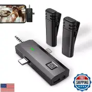 Sjpzwcrl Wireless Lavalier Microphone for iPhone Android - 2.4G Dual Lapel Mi