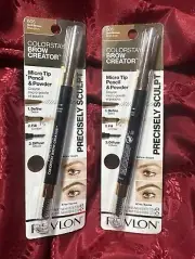(2) Revlon Colorstay Brow Creator Micro Tip Pencil & Powder NIP 605 - Soft Brown