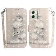 For Motorola Moto G54 5g Case Pattern Printing Pu Leather Magnetic Wallet Phone Cover