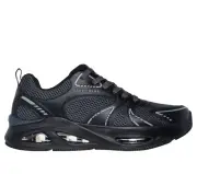 Black Skechers Shoes Men's lace up Uno Ego Memory Foam Casual Sneaker 183302