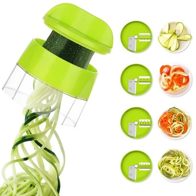 4 In 1 Vegetable Spiralizer Zucchini Spaghetti Maker Handheld Zoodle Maker